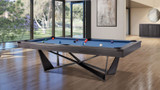 Plank & Hide Essex Pool Table: A stunning industrial-style pool table crafted from hand-forged steel and solid poplar wood. Featuring a sleek metallic finish, K66 cushions for perfect rebound, and an 88" by 44" play area, this table combines elegance and performance, making it a centerpiece for any modern game room.