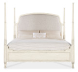 Hooker Furniture Americana King Upholstered Poster Bed in Cream