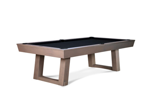 Doc & Holliday Bowie Pool Table in a stunning glazed pearl finish, showcasing its maple wood construction, leather drop pockets, and professional-grade slate surface.