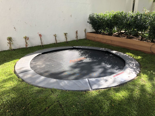 Avyna 14-foot Diameter Pro-Line FlatLine Trampoline - Titanium Grey | Sawyer Twain USA