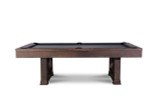 Side profile of the Nora Slate Pool Table in Brown Wash, highlighting the warm wood finish, farmhouse-inspired construction, and sturdy frame. Designed for both professional play and stylish home integration. Available at Sawyer Twain with optional matching accessories.