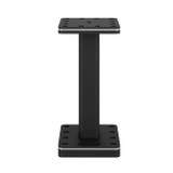 The Deco Floor Cue Rack in black showcases its sharp geometry and chrome inlays, presented on a white background to emphasize its modern, Art Deco-inspired design.