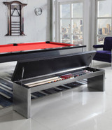 Playcraft Monaco Slate Pool Table & Dining Top – Gloss Black on Silver