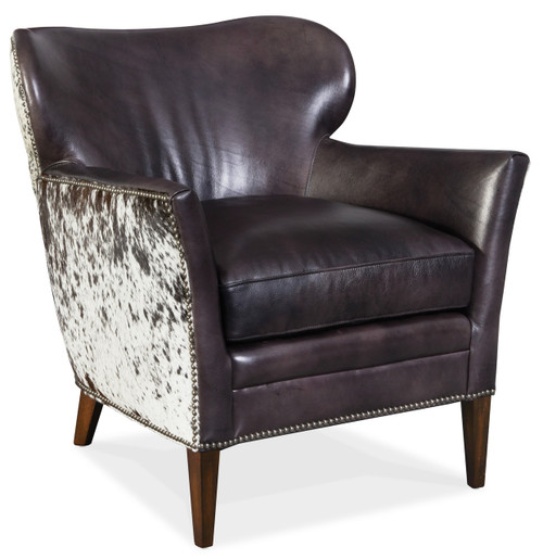 Hooker Furniture Kato Leather Club Chair w/ Salt Pepper HOH