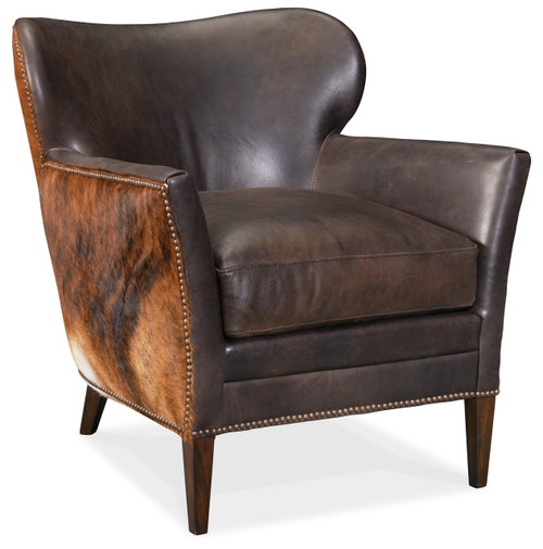Hooker Furniture Kato Leather Club Chair w/ Dark HOH
