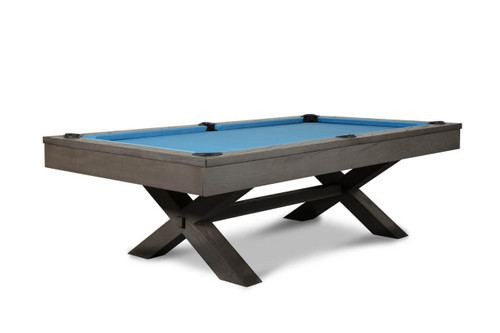 CrissyCross Charcoal Pool Table w| Dining Top Option