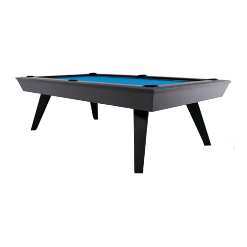 The Bellano Slate Pool Table by Doc & Holliday – modern mid-century design with flared black steel legs