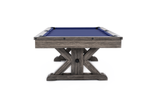 Sturdy "X" Trestle Base with Industrial Metal Bolt Accents on the Otis Slate Pool Table